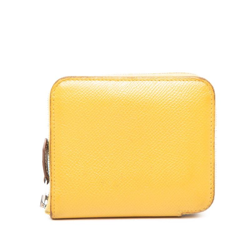 Hermes Azap Silk in Compact Coin Case Yellow Veau