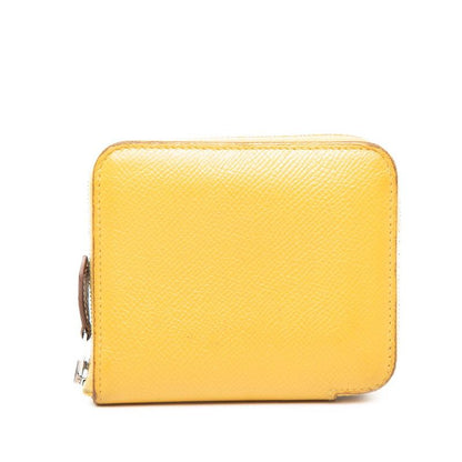 Hermes Azap Silk in Compact Coin Case Yellow Veau