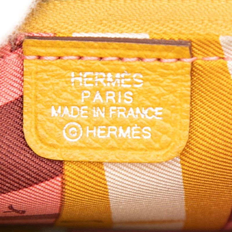Hermes Azap Silk in Compact Coin Case Yellow Veau — view 5