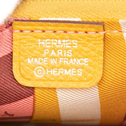 Hermes Azap Silk in Compact Coin Case Yellow Veau — view 5