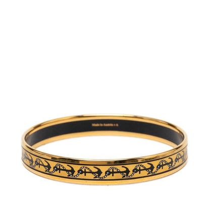 Hermes Enamel PM Bangle Gold Multicolor Plated Bracelet — view 3