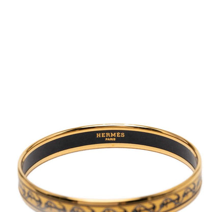 Hermes Enamel PM Bangle Gold Multicolor Plated Bracelet — view 5