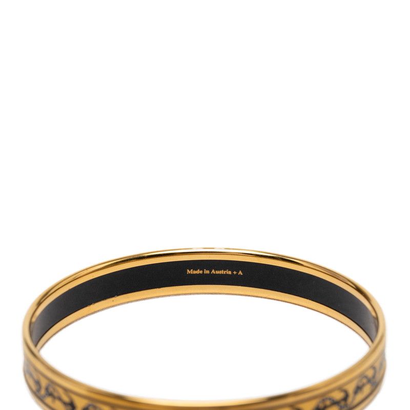 Hermes Enamel PM Bangle Gold Multicolor Plated Bracelet — view 4