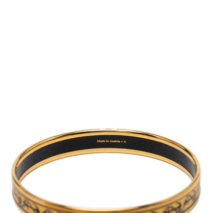 Hermes Enamel PM Bangle Gold Multicolor Plated Bracelet — view 4