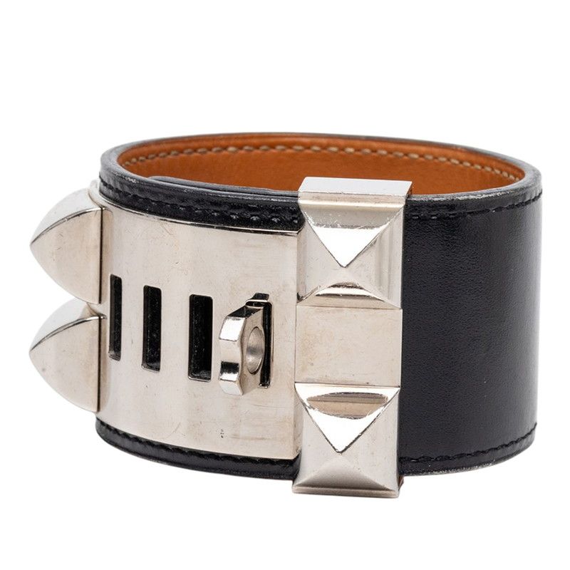 Hermes Collier de Chien Bracelet S Black Box Calf — view 2