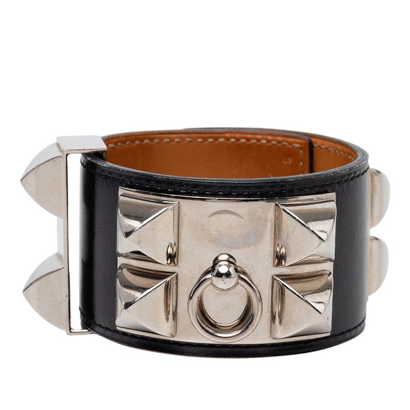 Hermes Collier de Chien Bracelet S Black Box Calf — view 3