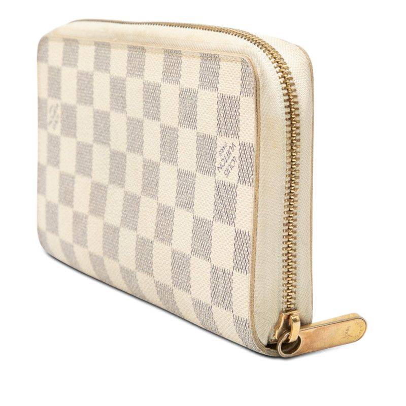 Louis Vuitton Damier Azur Zippy Organizer Wallet White Leather — view 2