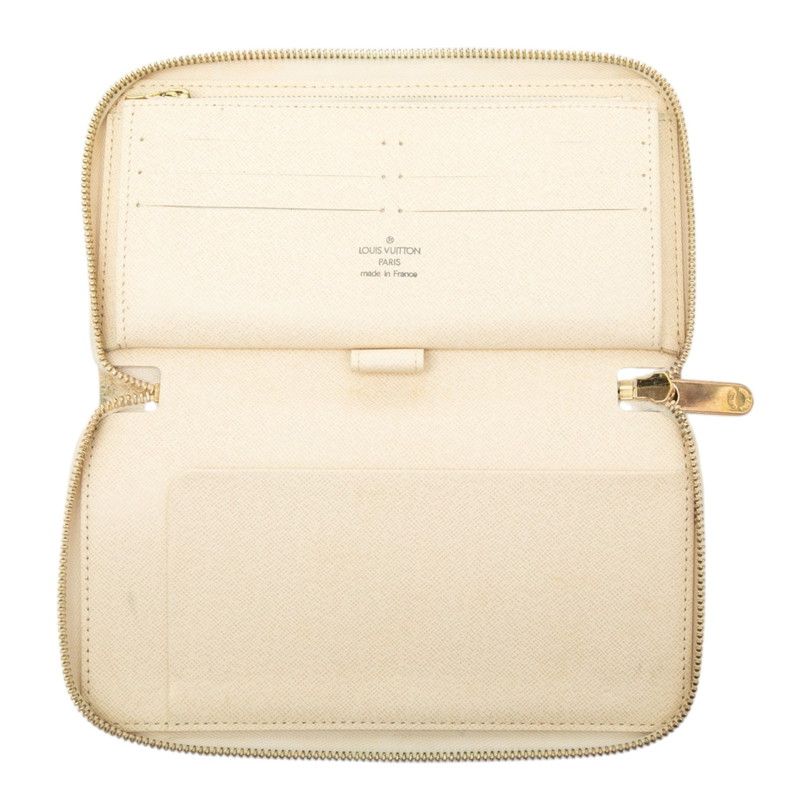 Louis Vuitton Damier Azur Zippy Organizer Wallet White Leather — view 5