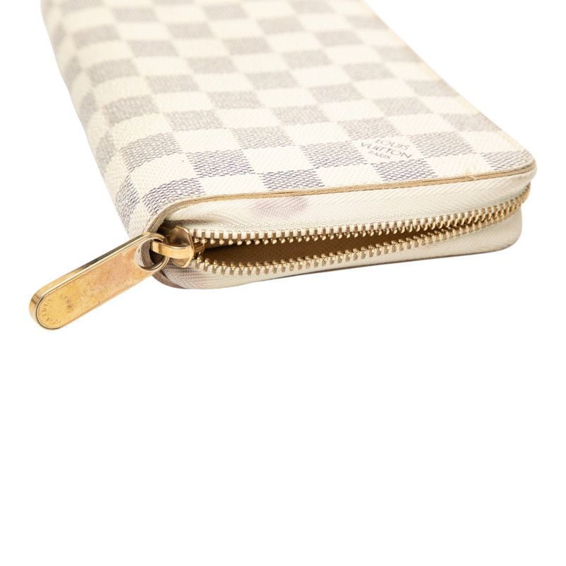 Louis Vuitton Damier Azur Zippy Organizer Wallet White Leather — view 4