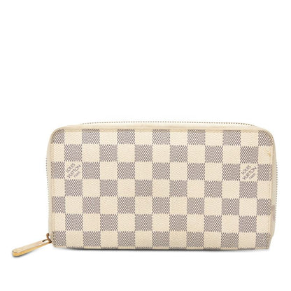 Louis Vuitton Damier Azur Zippy Organizer Wallet White Leather