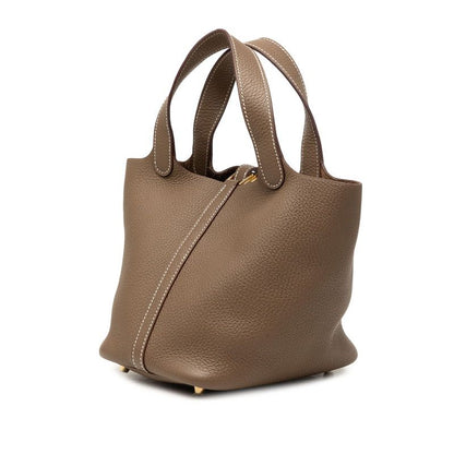 Hermes Picotin Lock PM Handbag Brown Gold Taurillon Clemence — view 2