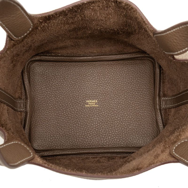 Hermes Picotin Lock PM Handbag Brown Gold Taurillon Clemence — view 4