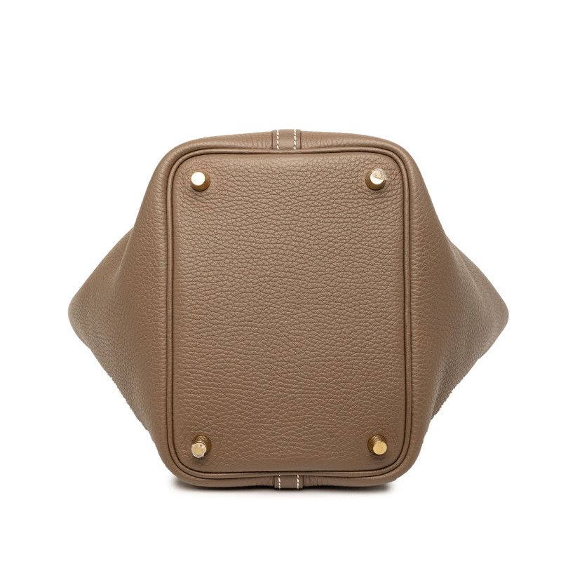 Hermes Picotin Lock PM Handbag Brown Gold Taurillon Clemence — view 3