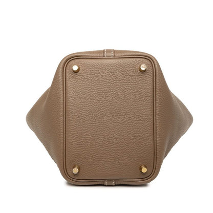 Hermes Picotin Lock PM Handbag Brown Gold Taurillon Clemence — view 3
