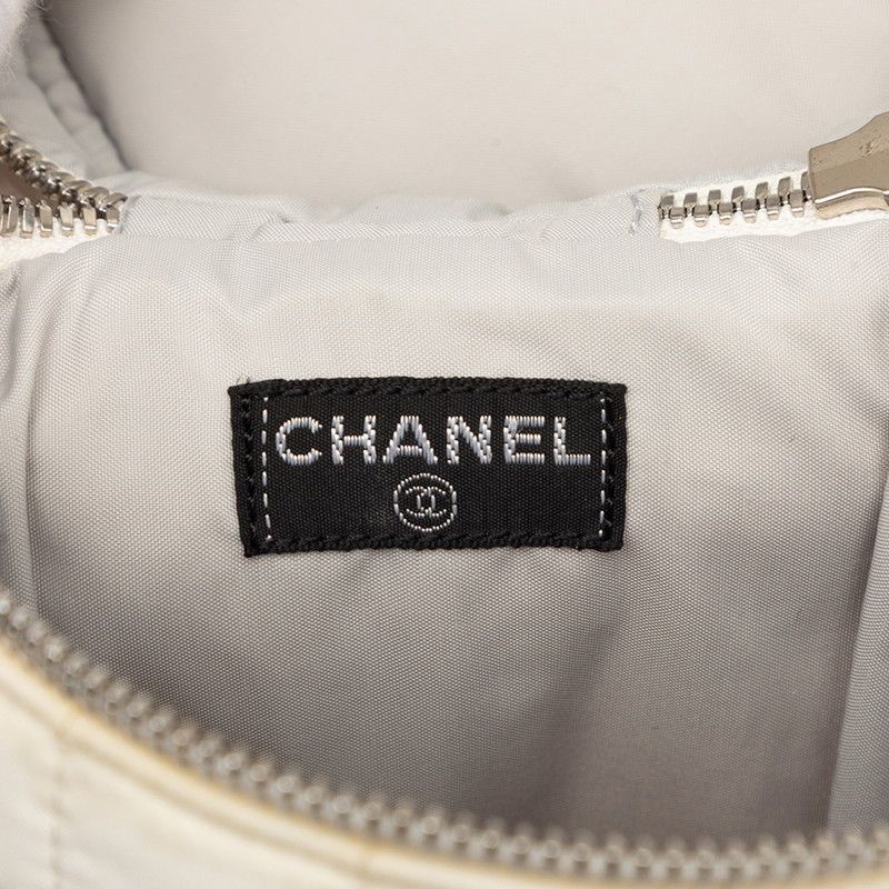 Chanel Sports Line CC Logo Bottle Holder Shoulder Bag White Nylon — view 7