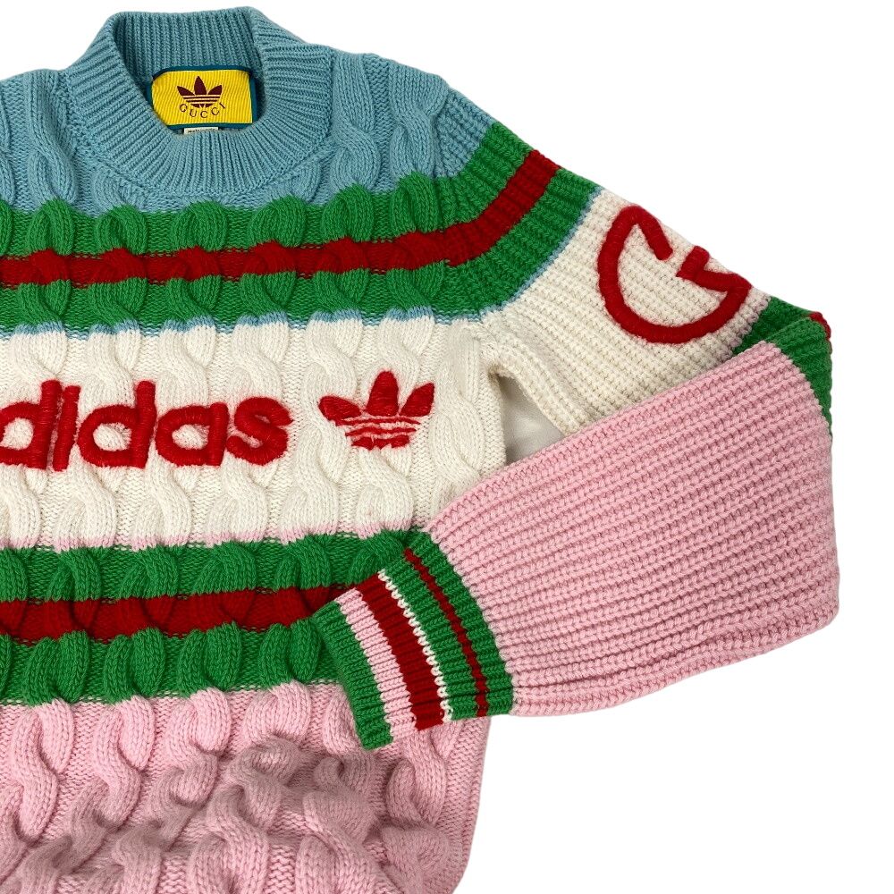Gucci Adidas Knit S Mohair Wool Dress Multicolor — view 4