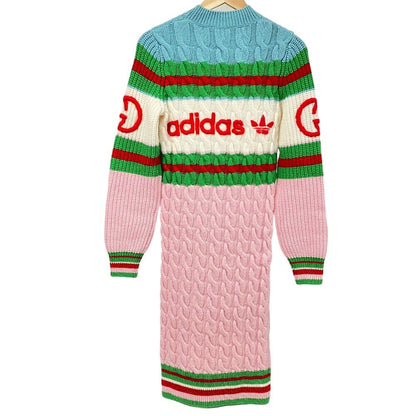 Gucci Adidas Knit S Mohair Wool Dress Multicolor — view 2