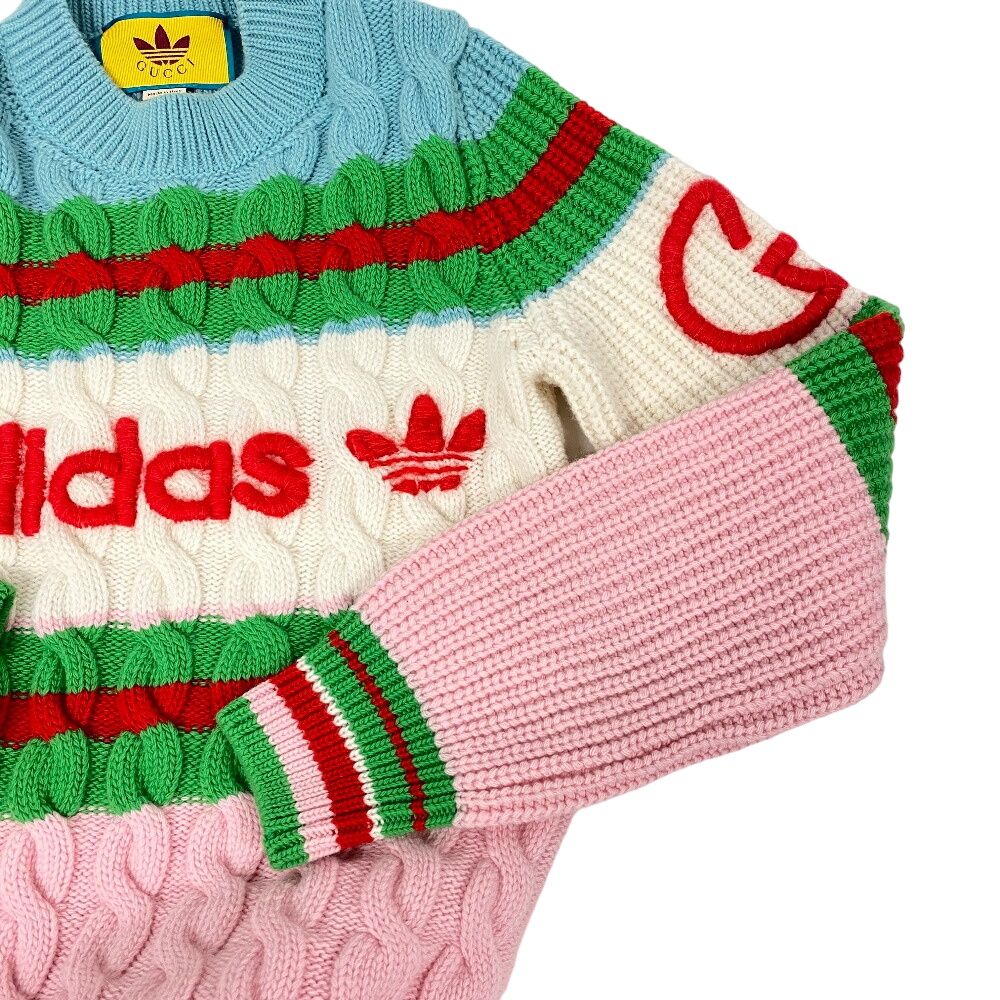 Gucci Adidas Knit S Mohair Wool Dress Multicolor — view 6