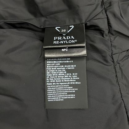 Prada Triangle Logo 38 Nylon Down Jacket Black — view 8
