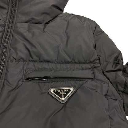 Prada Triangle Logo 38 Nylon Down Jacket Black — view 4