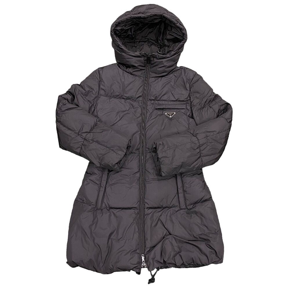 Prada Triangle Logo 38 Nylon Down Jacket Black