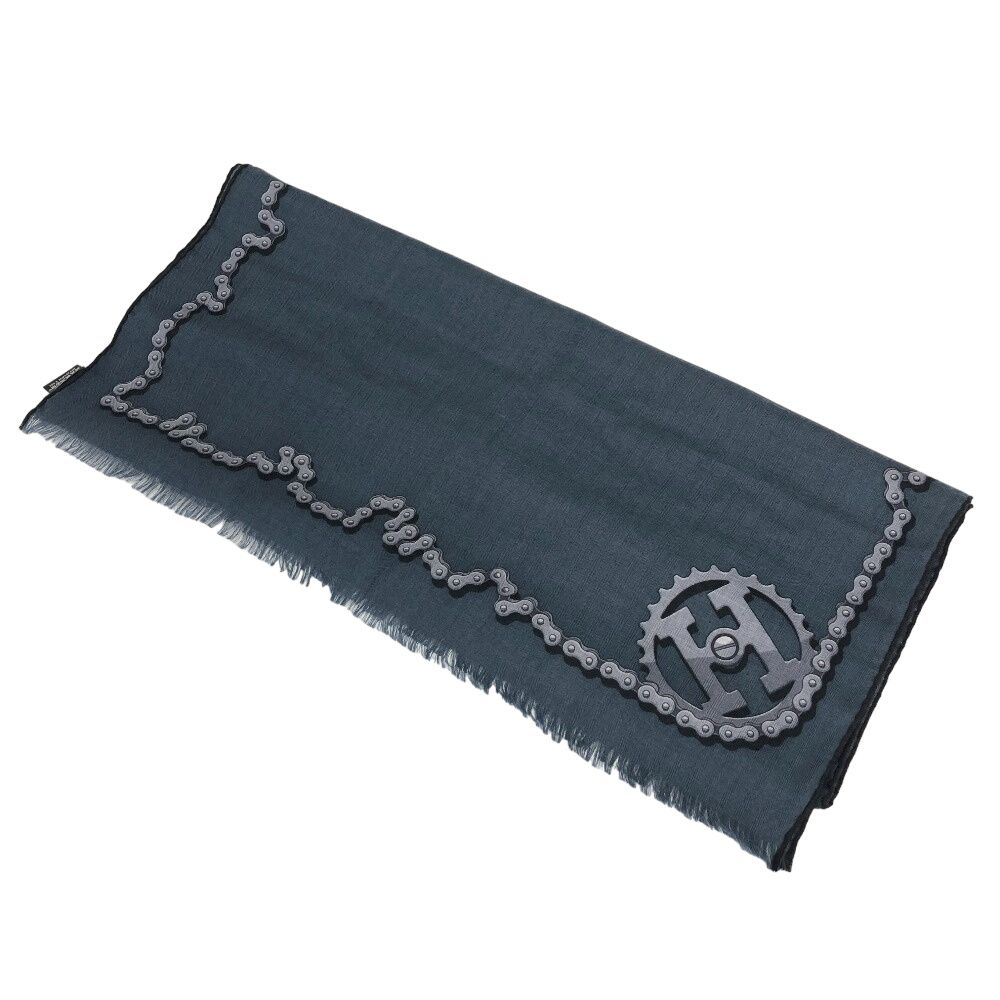 Hermes Cheval Dechaine Cashmere Shawl Navy Brands Scarf