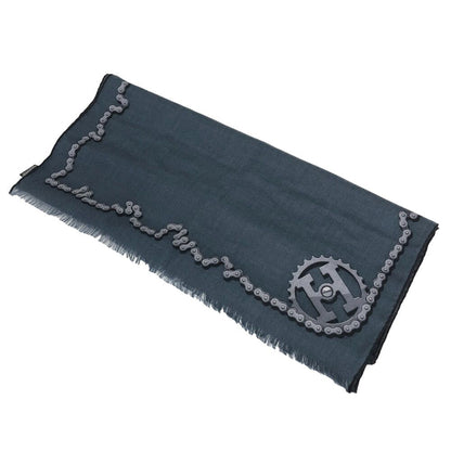 Hermes Cheval Dechaine Cashmere Shawl Navy Brands Scarf