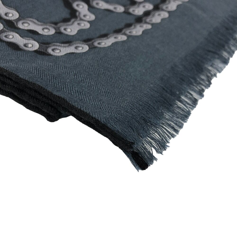 Hermes Cheval Dechaine Cashmere Shawl Navy Brands Scarf — view 6