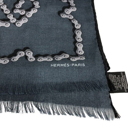 Hermes Cheval Dechaine Cashmere Shawl Navy Brands Scarf — view 7