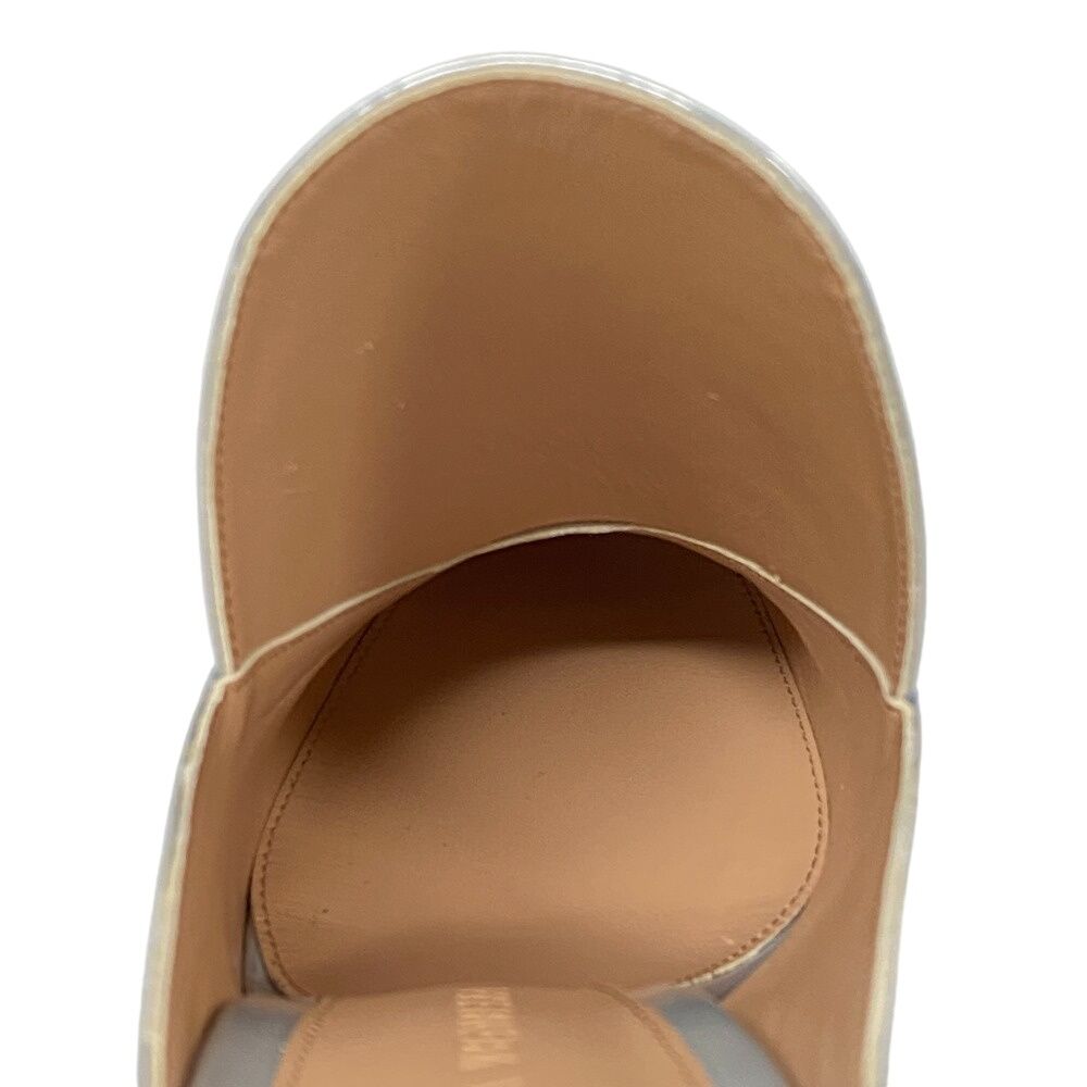 Bottega Veneta Rocket Wedge Heels Laminate Leather Patent Mules Silver — view 6