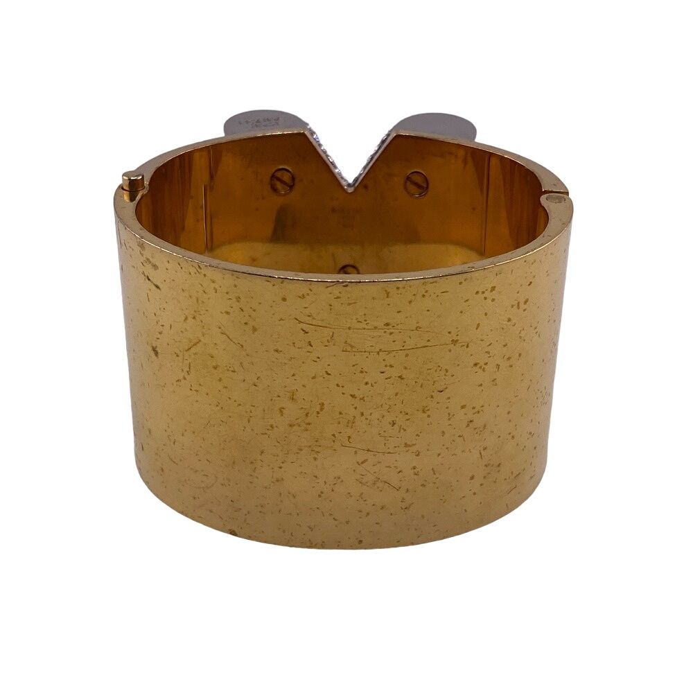 Louis Vuitton Essential Rhinestone Bangle Gold Bracelet — view 2