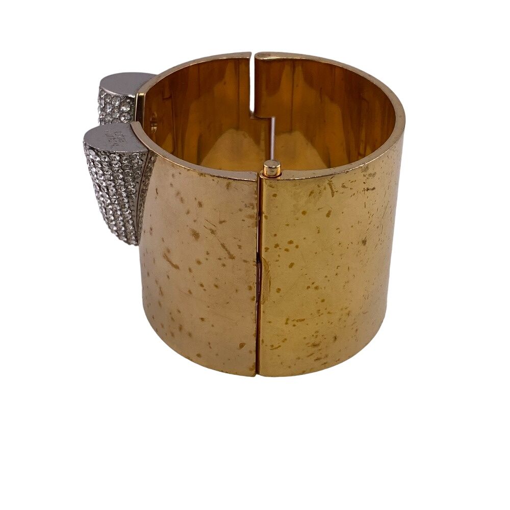 Louis Vuitton Essential Rhinestone Bangle Gold Bracelet — view 4