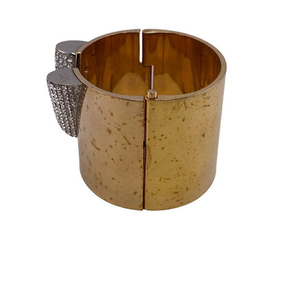 Louis Vuitton Essential Rhinestone Bangle Gold Bracelet — view 4