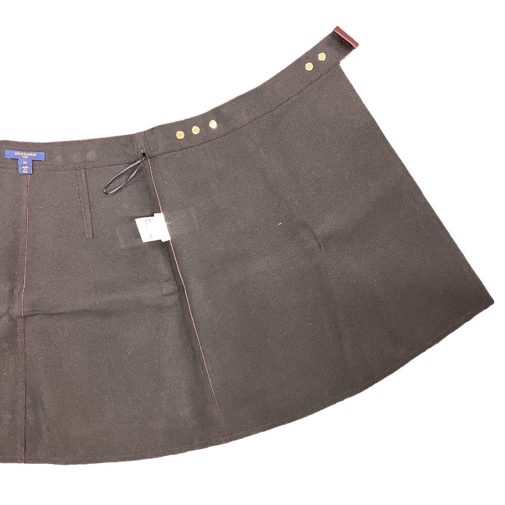 Louis Vuitton 34 Leather Skirt Bordeaux — view 3