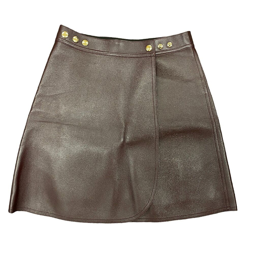 Louis Vuitton 34 Leather Skirt Bordeaux