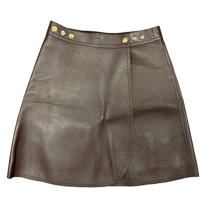 Louis Vuitton 34 Leather Skirt Bordeaux