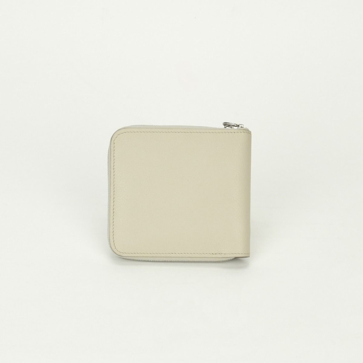 Hermes Zip Wallet Bifold Mini Color Cles Craie White Silver — view 2