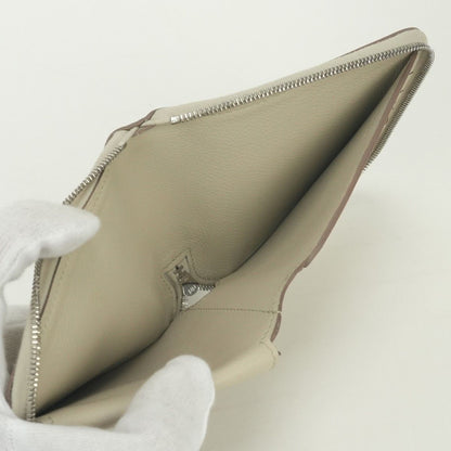Hermes Zip Wallet Bifold Mini Color Cles Craie White Silver — view 6