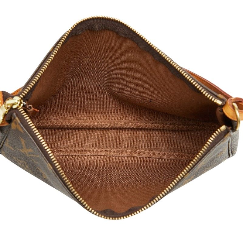 Louis Vuitton Monogram Pochette Handbag Brown Leather — view 9