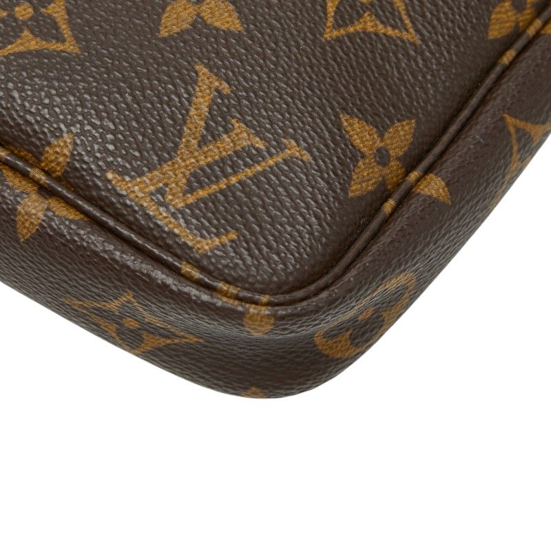 Louis Vuitton Monogram Pochette Handbag Brown Leather — view 4