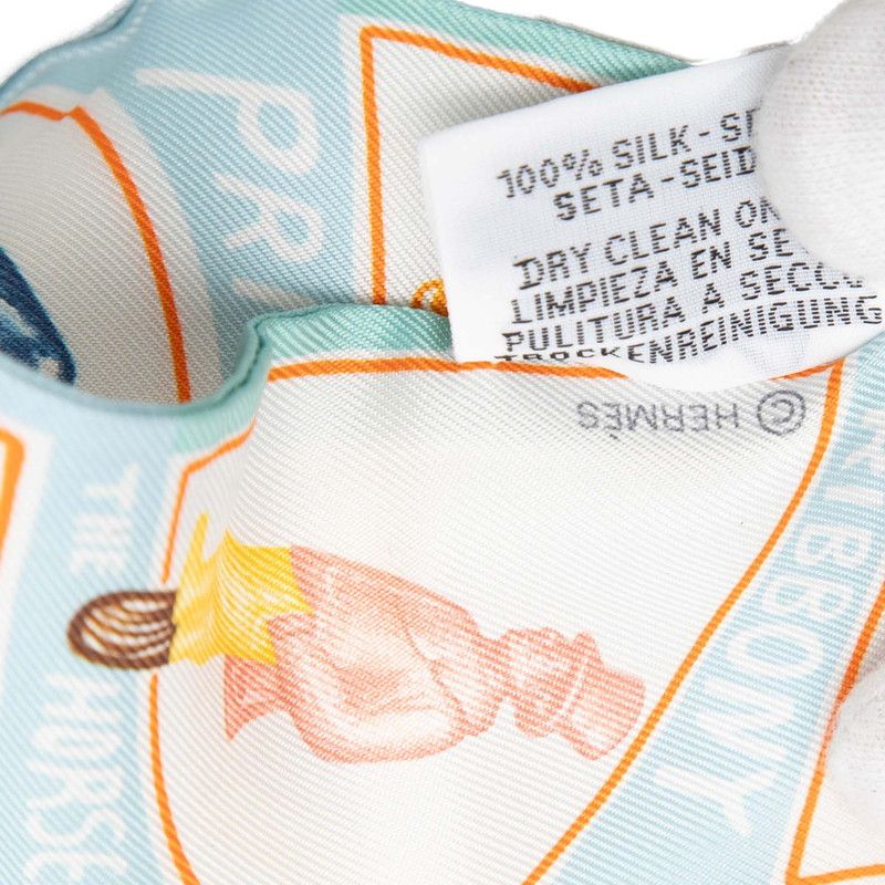 Hermes Twill Funny Ice Cream Scarf Blue Multicolor Silk — view 5