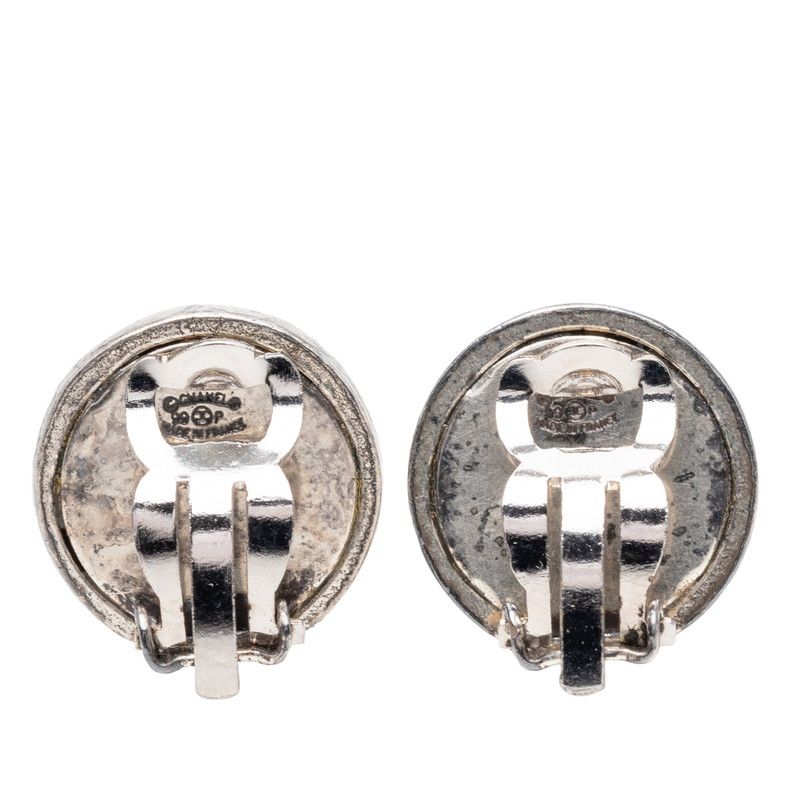 Chanel Vintage Round Earrings 99 Silver Metal — view 2