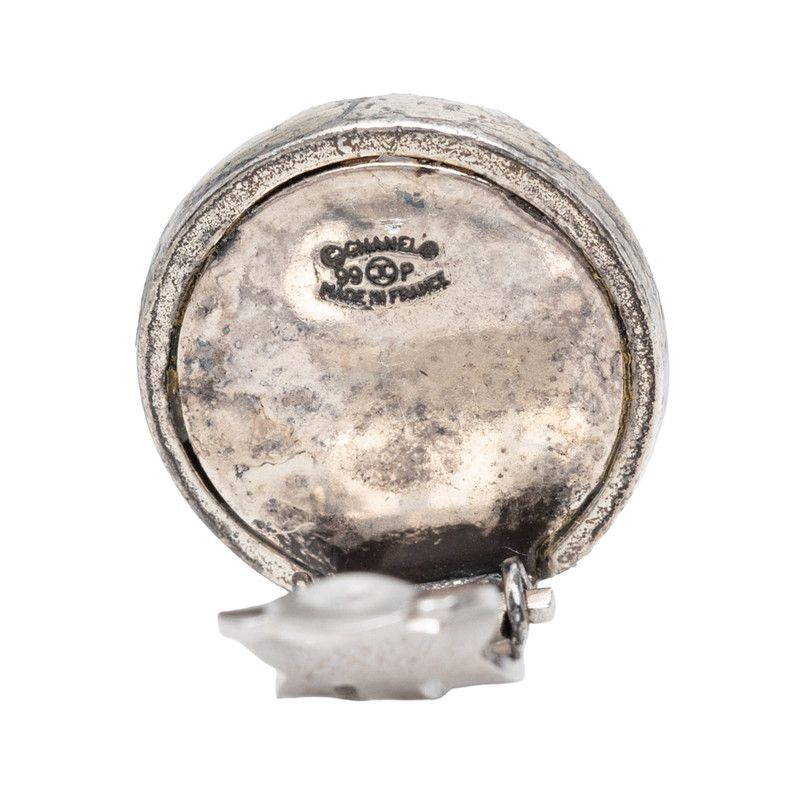 Chanel Vintage Round Earrings 99 Silver Metal — view 3
