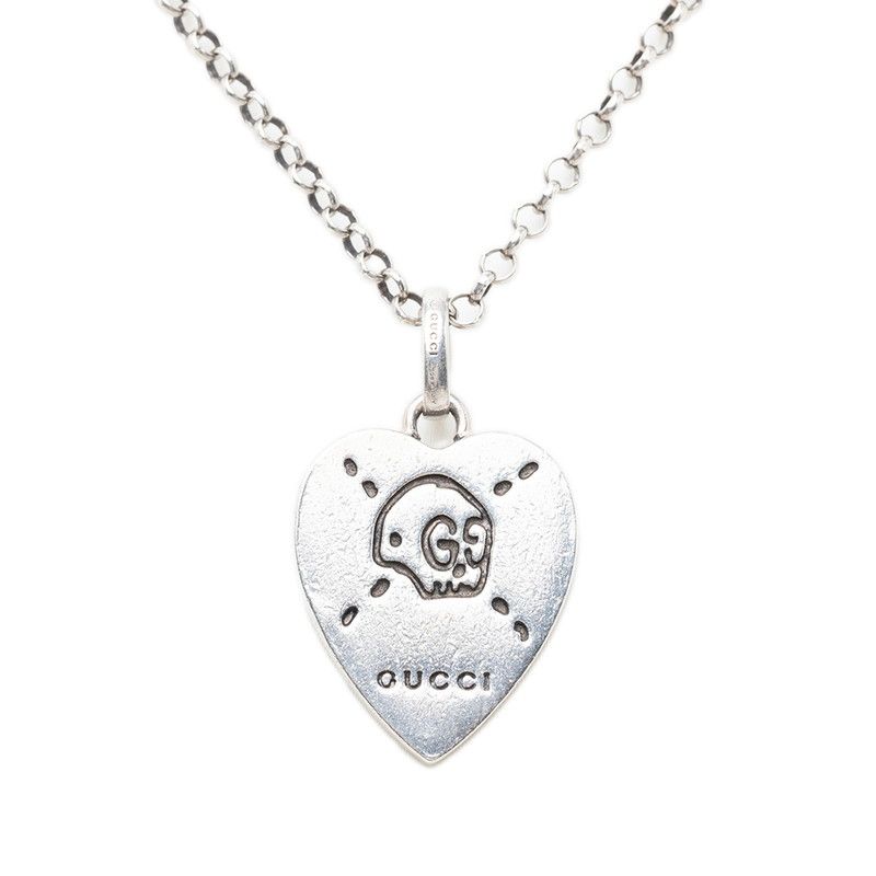 Gucci Ghost Heart Chain Pendant Silver