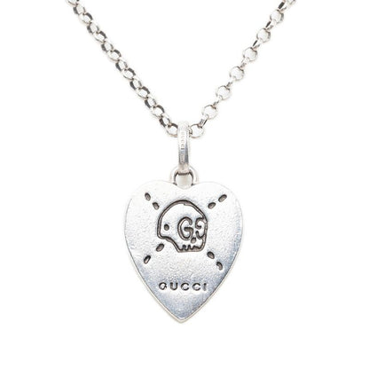 Gucci Ghost Heart Chain Pendant Silver
