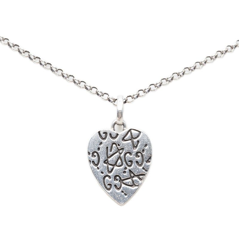 Gucci Ghost Heart Chain Pendant Silver — view 3