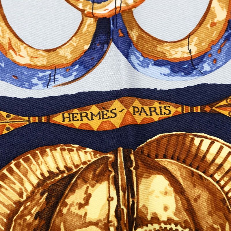 Hermes Carre 90 Persona Scarf Navy Multicolor Silk — view 5