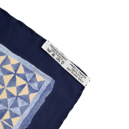Hermes Carre 90 Persona Scarf Navy Multicolor Silk — view 8