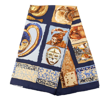 Hermes Carre 90 Persona Scarf Navy Multicolor Silk — view 2