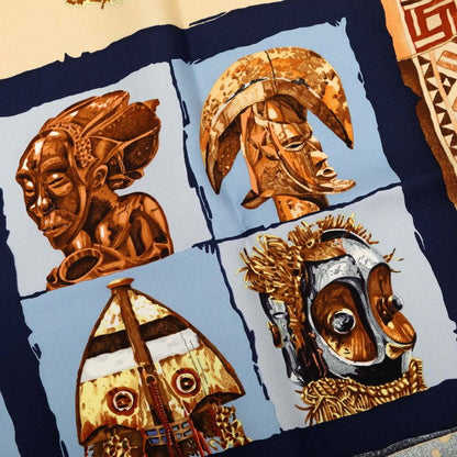 Hermes Carre 90 Persona Scarf Navy Multicolor Silk — view 4
